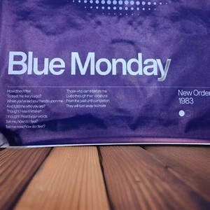 New Order Blue Monday Canvas Poster  24" X 36" Rock UK Blue Colored  - Picture 1 of 3