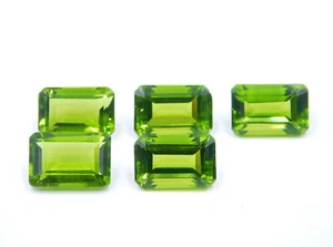 Lab Created Peridot Octagon Cut Loose Gemstone 8x12 MM For Jewelry Making P-3240 - Picture 1 of 6