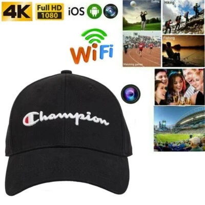 4K 1080P HD WIFI Wireless Trucker Hat Mini Camera P2P Baseball cap Pinhole Cam - Bild 1 von 4