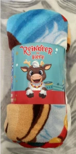 Reindeer in Here Super Plush Soft Warm Throw Blanket 46"x 60" New - Picture 1 of 4