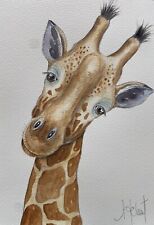 GIRAFFE ORIGINAL(Not a Print) A4 Watercolour Painting/ Wildlife/Gift/present