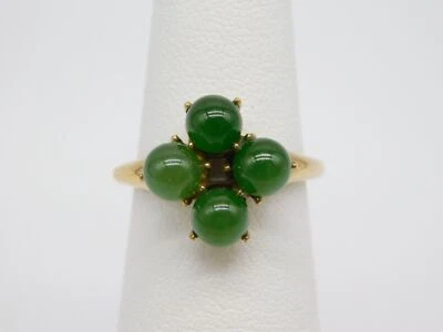 DULCE ANILLO VINTAGE ORO RELLENO MANZANA JADE PIEDRA TALLA 5.5 Foto 1 de 4