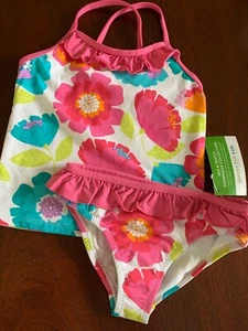 NWT 5 Garnet Hill Two Piece Tankini Swimsuit in the Lovely BIG Floral Pattern - Picture 1 of 3