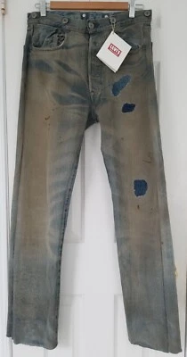 ROPA VINTAGE LEVIS LVC 1901 DENIM DEVOTE 501XX RIBETE HEBILLA JEANS Big E Foto 1 de 4
