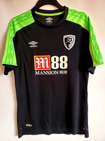 BOURNEMOUTH 2017 2018 THIRD FOOTBALL SHIRT SOCCER JERSEY BLACK sz L UMBRO Cover