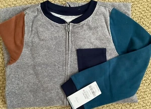 Carter's Boys 7 One Piece Fleece PJs Pajama Colorblock NWT Footed Sleeper - Picture 1 of 1