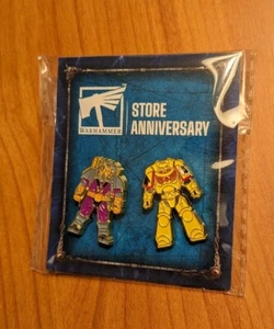 Warhammer Store Anniversary Pins Kharadron Overlord Imperial Fist space marine - Picture 1 of 2