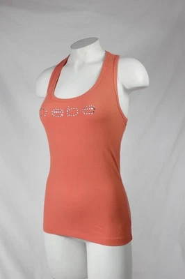 Camiseta Bebe Top Espalda Cruzada Tanque Logo Cristales Básica Deliciosa Costilla 266412 HOC Coral Foto 1 de 4