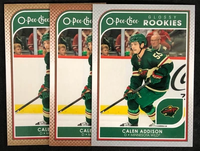 2021-22 UD O-Pee-Chee Glossy Base/ Bronze & Gold  3 Card Set #R-17 Calen Addison - Image 1 of 4