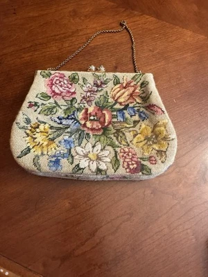 Cartera de mano vintage Ed B. Robinson micro punta de aguja bordada Foto 1 de 4