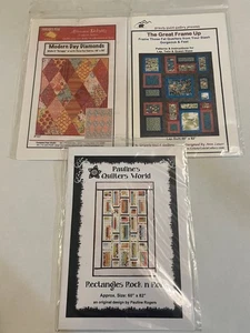 LOT OF 3 QUILT PATTERNS, SQUARES, RECTANGLES & DIAMONDS - Picture 1 of 5