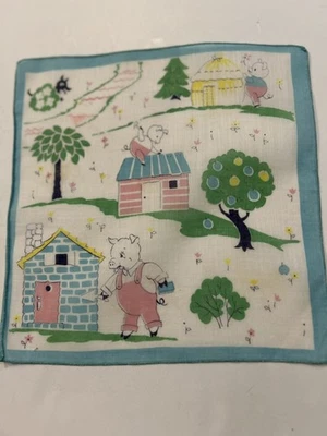 The 3 Pigs And The Wolf Hankie - Image 1 of 2