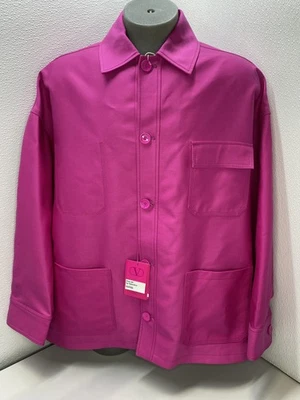 Valentino Hombre Chaqueta Rosa Talla 44 Sobrecamisa Mezcla Algodón Abotonada Foto 1 de 4