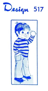 Boy Doll Pattern 517 Design 12" Tall w/Clothes - Picture 1 of 6