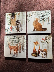 Woodland Coasters Set Of 4 By Ganz #animals #woodland #winter - Picture 1 of 8