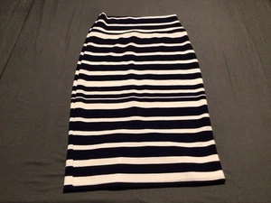 Derek Heart Black White Pull On High Waistband Back Split Pencil Skirt L - Picture 1 of 5