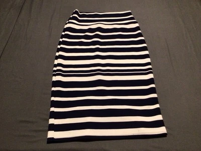 Falda lápiz Derek Heart negra blanca cintura alta espalda dividida L Foto 1 de 4