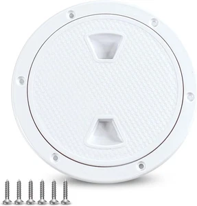 Boat Hatch, 4" 6" 8" White Round Non Slip Inspection Hatch 4 Inch,  - Bild 1 von 8