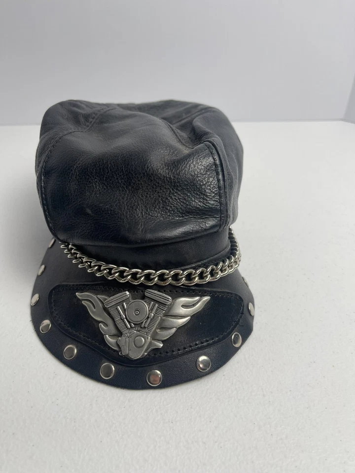 Sombrero de moto de cuero de colección - para mujer - personalizado - hecho en EE. UU. Foto 1 de 4