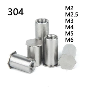 Rivetti foro cieco acciaio inox 304 dadi a colonna testa esagonale M2 M2,5 M3 M4 M5 M6 - Foto 1 di 9