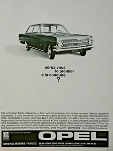 PUBLICITÉ DE PRESSE 1963 OPEL REKORD RACÉE BASSE SPACIEUSE GENERAL MOTORS - Picture 1 of 1