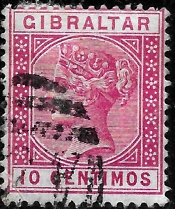 1889 GIBRALTAR  SC#30🔥VICTORIA🔥 USED VF - Picture 1 of 2