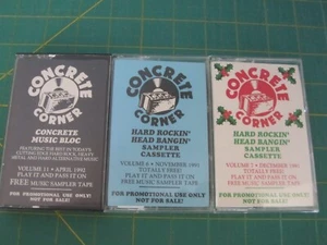 3 Concrete Corner Cassette Samplers Nov 91 Dec 91 April 92 Hard Rock Head Bangin - Picture 1 of 6