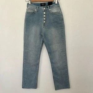 NWT Poco By Pippa The Straight Leg Button crop blue washed denim jeans 6R - Picture 1 of 7