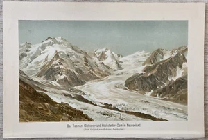 Lithographien - Kunstdruck - Der Tasman Gletscher - Neuseeland - 1890 - Bild 1 von 3