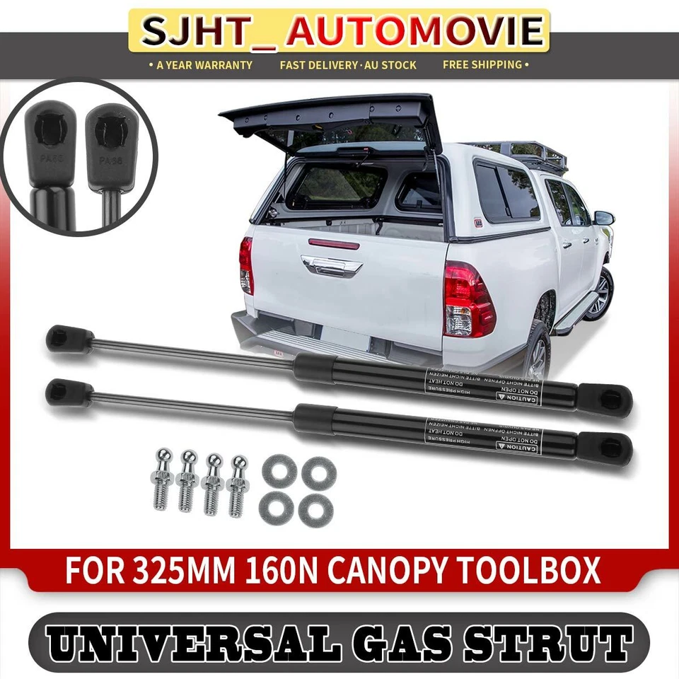 2x Gas Struts for ARB Canopy Rear window 325mm long 160N 1921VR inc Hilux - image 1 of 4