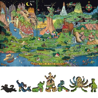 Wooden Puzzle for Adults by FoxSmartBox - 454 Pieces - The Land of Make Believe - Image 1 of 4