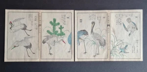 Antique (1908) Japanese woodblock print set- Kiyoshi Takizawa - Storks & Cranes - Picture 1 of 7