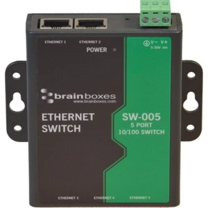 Conmutador Ethernet no administrado Brainboxes SW-005 5 puertos montaje en pared 10/100Base-TX - Imagen 1 de 2