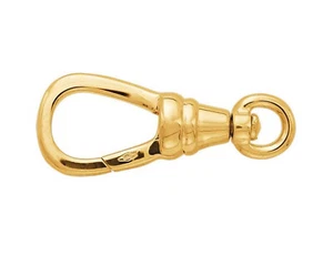 22mm 14k Solid Yellow Gold Fancy Albert Pocketwatch Swivel Lobster Clasp Italy - Picture 1 of 5