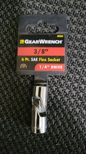 GEARWRENCH  80265 3/8"  1/4" Drive  6pt. Flex Socket USA NEW - Picture 1 of 2