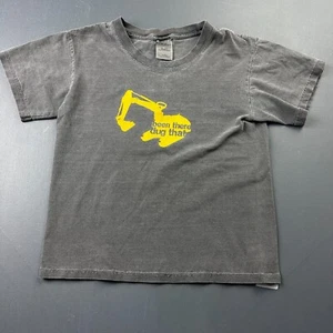 Caterpillar CAT Boys Small T-Shirt Gray Been There Dug That Excavator Graphic - Picture 1 of 9