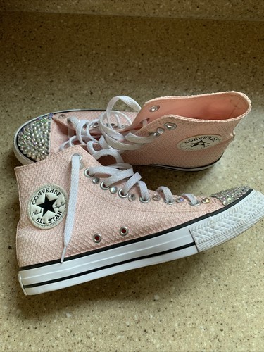 8 scarpe tessili bianche Converse CTAS rosa alto vapore da donna 555854F