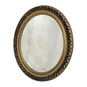 Vintage Hollywood Regency Aged Spiegel Gold Oval Rahmen Mid Century Victorian - Bild 1 von 10