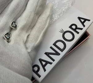 Pandora Radiant Heart & Floating Stone Stud Earrings RRP £55.00 - Picture 1 of 11