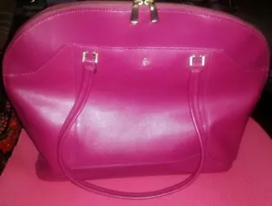 Knomo London Teaberry 17" Leather Tote HandBag Laptop - Picture 1 of 8