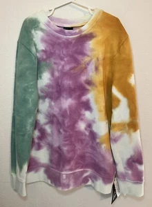 Art Class Tie Die Youth Sweatshirt Size Medium (8/10) Long sleeve Purple Green - Picture 1 of 7