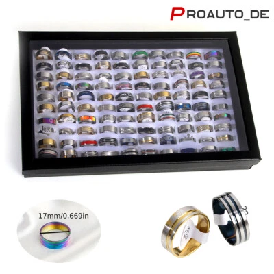 100stk. Großhandel Herren Damen Edelstahl Ringe Mode Schmuck 0.8 In Band Ring - Bild 1 von 4