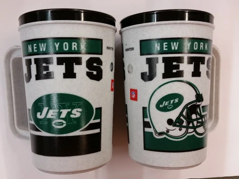 NFL New York Jets 22oz Plastic Mugs, NEW (Set of 2 Mugs) Cover