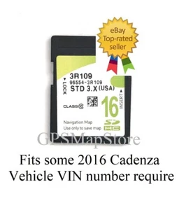 2015-2016 Cadenza Limited Premium Navigation Memory SD Card U.S Map 96554-3R109 - Picture 1 of 1