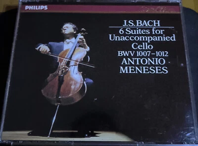 Cello: Antonio Meneses JS Bach 6 Suites Unaccompanied 2 CD Japan RARE Phillips - Image 1 of 4