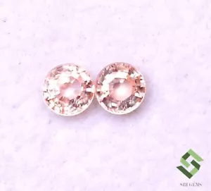 Zaffiro rosa naturale taglio tondo coppia 3,50 mm 0,50 CTS pietre preziose sfuse certificate - Foto 1 di 6