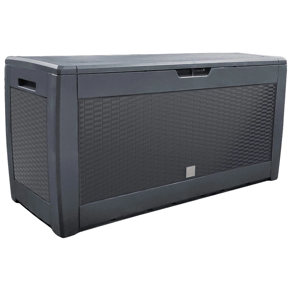 VOUNOT Coffre de Rangement Exterieur 310L en PP 119x48x60CM Polyrotin Anthracite - Photo 1/4