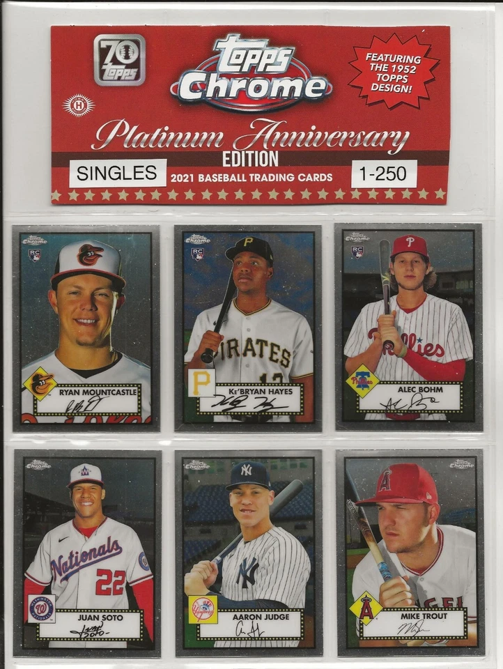 2021 Topps Chrome Platinum Anniversary Singles #1 - 250 RC HOF Complete Your Set - Image 1 of 1