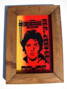 VTG 1979 Carnival Prize Mirror Fair Wood Framed Glass Bruce Springsteen E Street - Picture 1 of 9