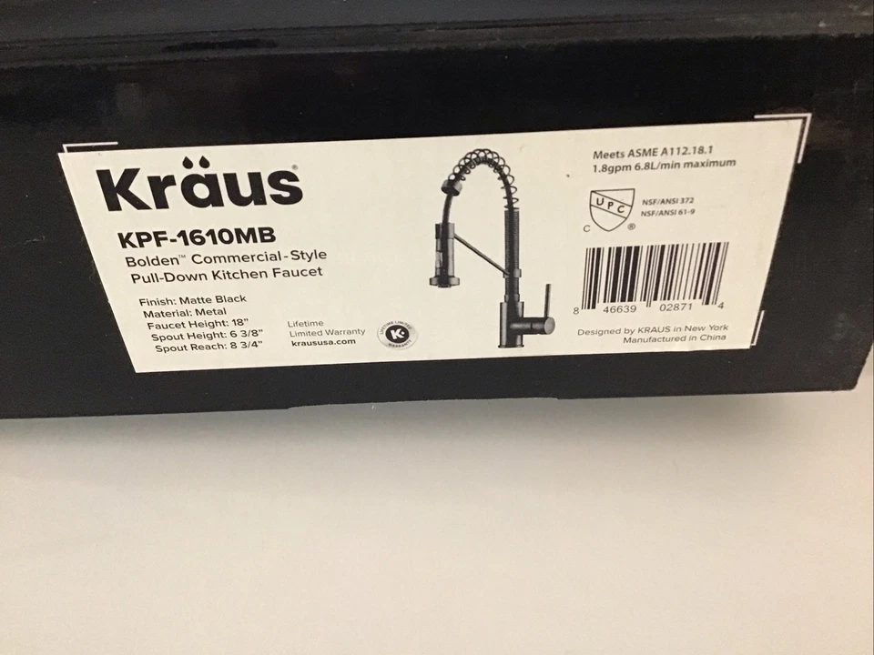Kraus Bolden KPF-1610MB 18 inch Kitchen Faucet - Matte Black